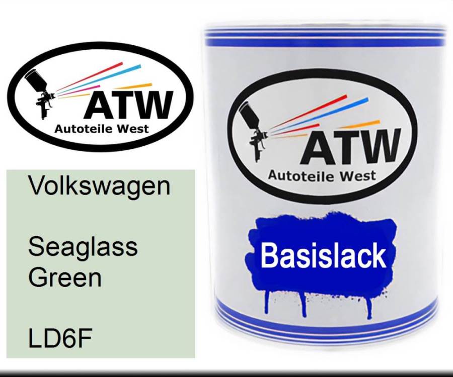 Volkswagen, Seaglass Green, LD6F: 1L Lackdose, von ATW Autoteile West.